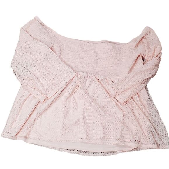 NWT Torrid Blush Pink Off Shoulder Lace Top - Picture 1 of 5